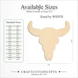 Size reference chart for CATTLE SKULL CLASSIC
