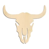 Laser-cut baltic birch silhouette of CATTLE SKULL DETAILED