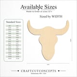 Size reference chart for CATTLE SKULL LONG FACE