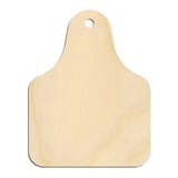 Laser-cut baltic birch silhouette of CATTLE TAG