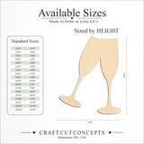 Size reference chart for CHAMGAIGN FLUTE TOAST