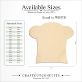 Size reference chart for CHEFS HAT