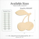 Size reference chart for CHERRY