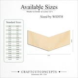 Size reference chart for CHEVRON ARROW