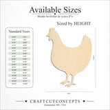 Size reference chart for CHICKEN