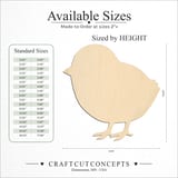 Size reference chart for CHICKEN CHICK