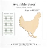 Size reference chart for CHICKEN HEN