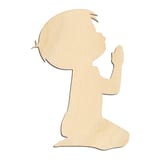 Laser-cut baltic birch silhouette of CHILD PRAYING SHORT HAIR
