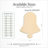 Size reference chart for CHRISTMAS BELL ICON