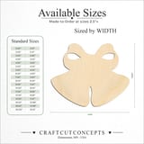 Size reference chart for CHRISTMAS BELL PAIR RIBBON