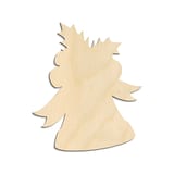 Laser-cut baltic birch silhouette of CHRISTMAS BELLS WITH HOLLY