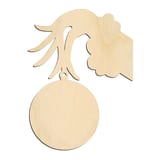 Laser-cut baltic birch silhouette of CHRISTMAS HAND ROUND ORNAMENT