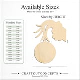 Size reference chart for CHRISTMAS HAND ROUND ORNAMENT