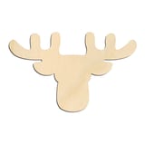Laser-cut baltic birch silhouette of CHRISTMAS REINDEER HEAD FRONT