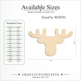 Size reference chart for CHRISTMAS REINDEER HEAD FRONT