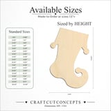 Size reference chart for CHRISTMAS STOCKING WITH BELLS