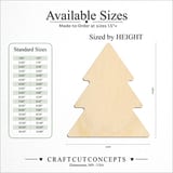 Size reference chart for CHRISTMAS TREE ANGULAR