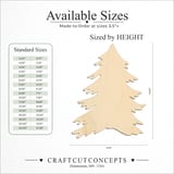 Size reference chart for CHRISTMAS TREE LAYERED