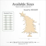 Size reference chart for CHRISTMAS TREE LEANING STAR TOPPER