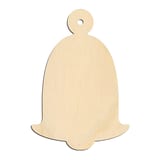 Laser-cut baltic birch silhouette of CHRISTMAS TREE ORNAMENT BELL ROUNDED