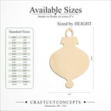 Size reference chart for CHRISTMAS TREE ORNAMENT FINIAL