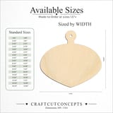 Size reference chart for CHRISTMAS TREE ORNAMENT WIDE OVAL