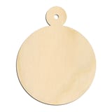 Laser-cut baltic birch silhouette of CHRISTMAS TREE ORNAMENT ROUND CAPPED