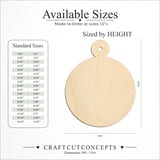 Size reference chart for CHRISTMAS TREE ORNAMENT ROUND CAPPED