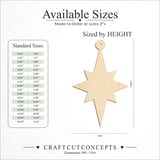 Size reference chart for Starburst Christmas Ornament