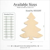 Size reference chart for CHRISTMAS TREE TIERED