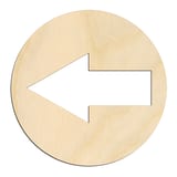 Laser-cut baltic birch silhouette of Circled Arrow