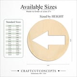 Size reference chart for Circled Arrow