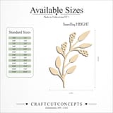 Size reference chart for CIRCULAR ASSEMBLY OLIVE BRANCH