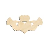Laser-cut baltic birch silhouette of Claddagh Symbol