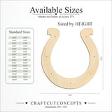 Size reference chart for CLASSIC HORSE SHOE