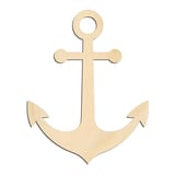 Laser-cut baltic birch silhouette of CLASSIC RING ANCHOR