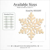 Size reference chart for CLASSIC SNOWFLAKE