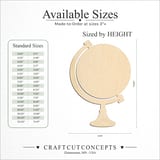 Size reference chart for CLASSROOM GLOBE SIHOUETTE