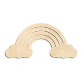Laser-cut baltic birch silhouette of CLOUD RAINBOW