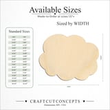 Size reference chart for CLOUD WIDE ROUNDED SILHOUETTE