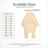 Size reference chart for COCKER SPANIEL TWO PIECE BACK VIEW