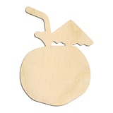 Laser-cut baltic birch silhouette of Coconut Drink with Straw