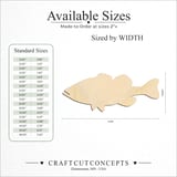 Size reference chart for COD FISH