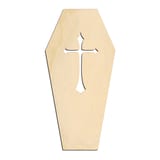 Laser-cut baltic birch silhouette of COFFIN CROSS DETAIL