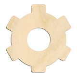 Laser-cut baltic birch silhouette of Cog