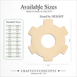 Size reference chart for Cog