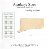 Size reference chart for CONNECTICUT STATE SILHOUETTE