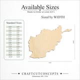 Size reference chart for Afghanistan Country Silhouette