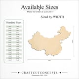 Size reference chart for COUNTRY CHINA