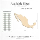 Size reference chart for Mexico Country Silhouette